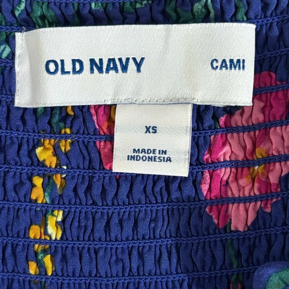 Old Navy Royal Blue Floral Spaghetti-Strap Mini Dress - Size XS - Picture 4 of 4